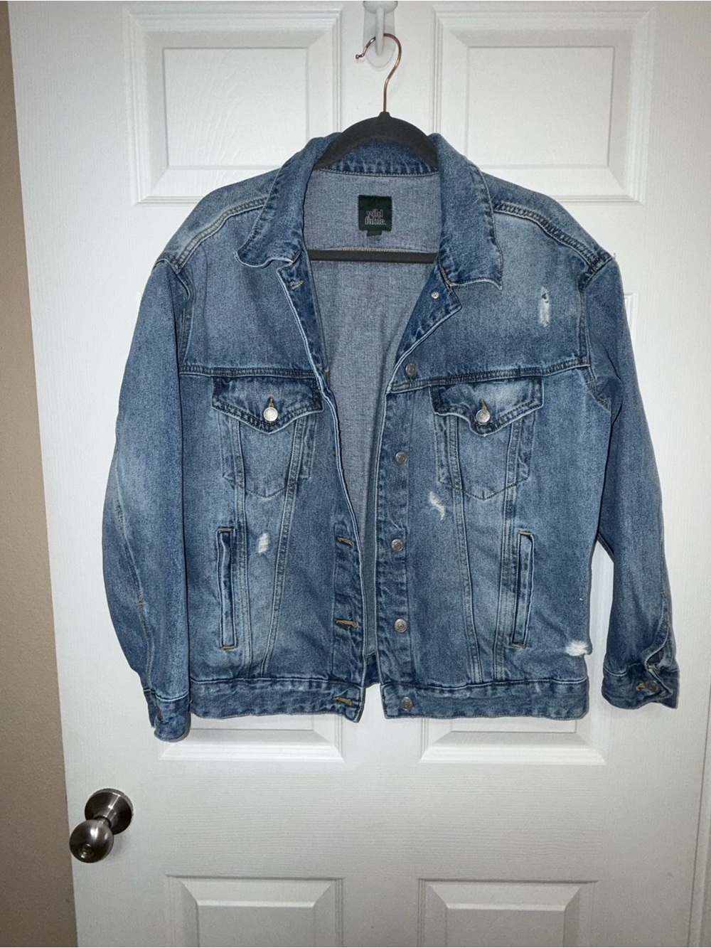 Classic Blue Distressed Denim Jacket
